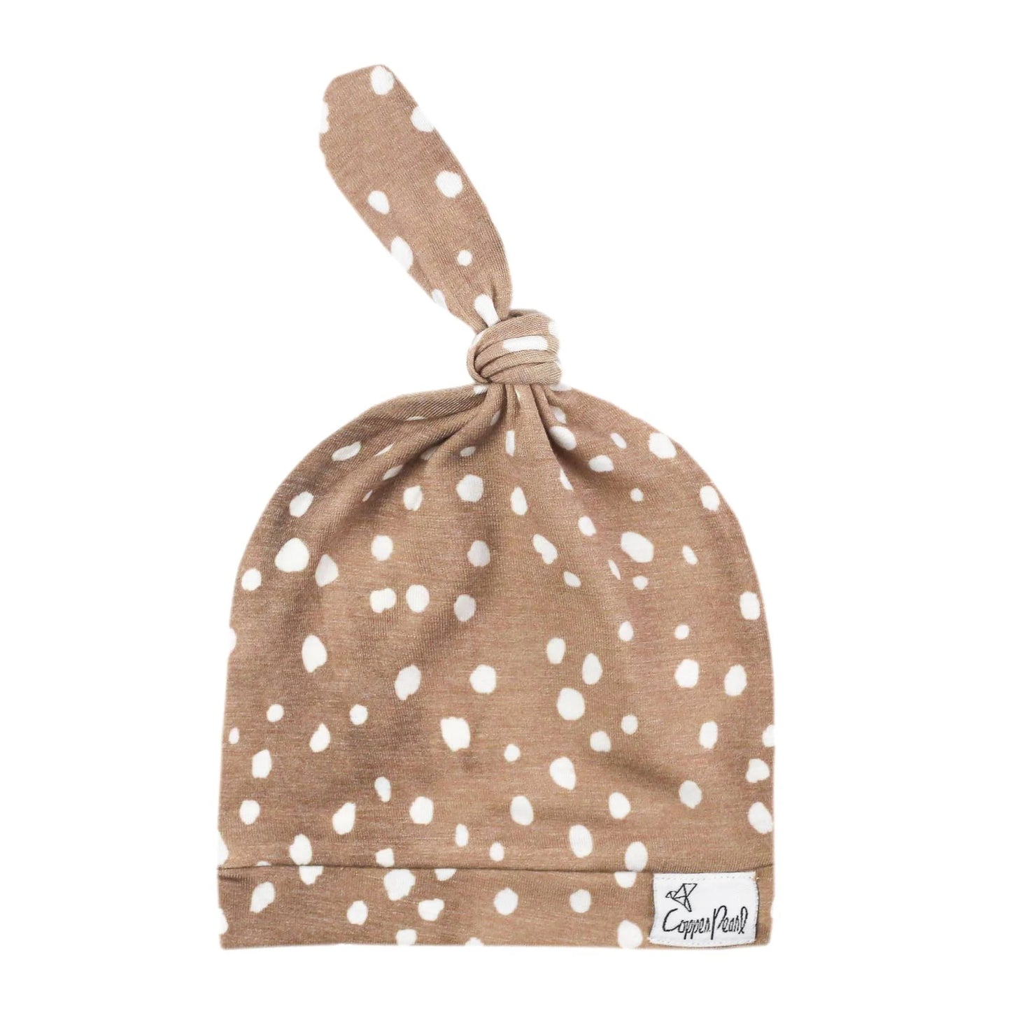 Baby Teske Registry Copper Pearl 'Fawn' Top Knot Hat