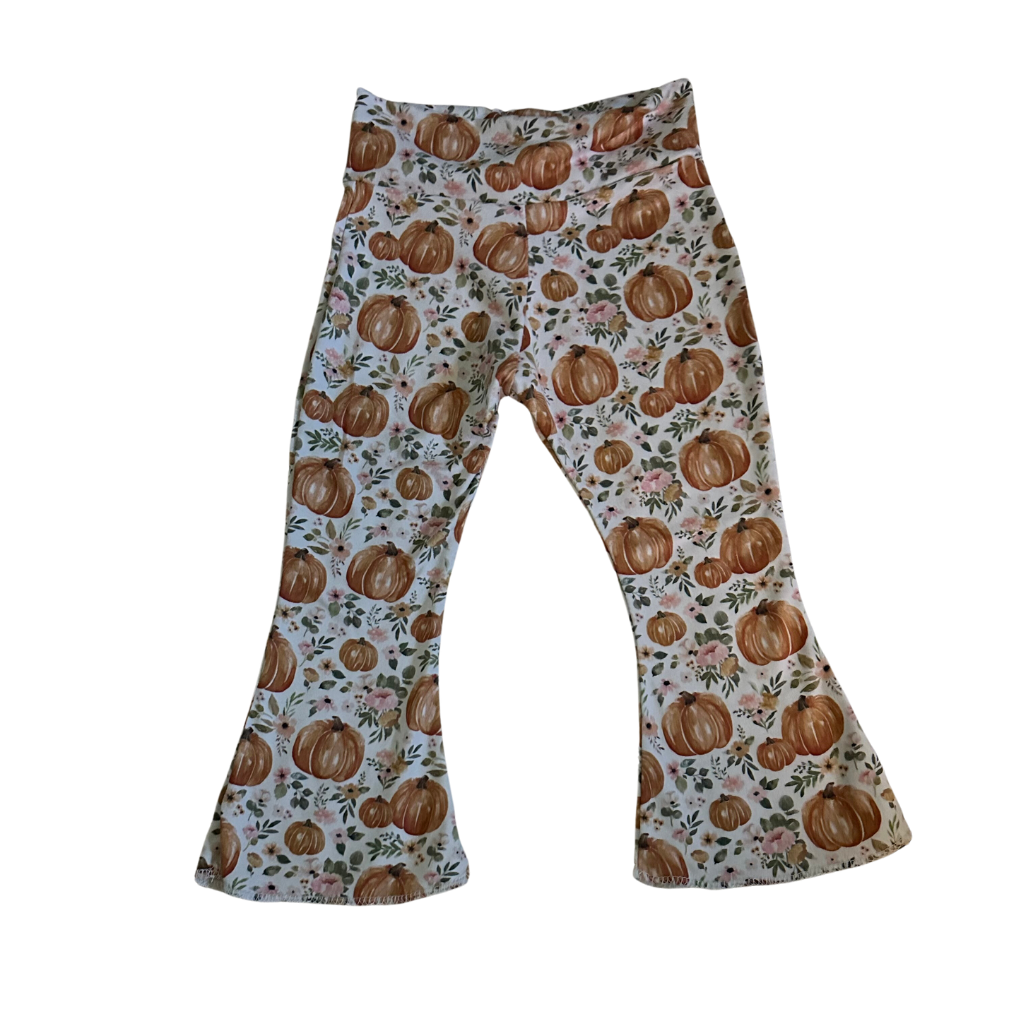 Tiny Toes Baby Co. 'Pumpkin Floral' Flares