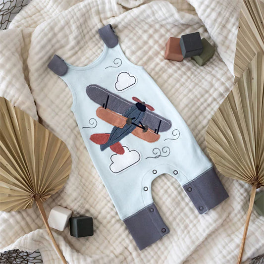 Baby Brown Registry L'oved Baby Moonbeam Airplane Romper