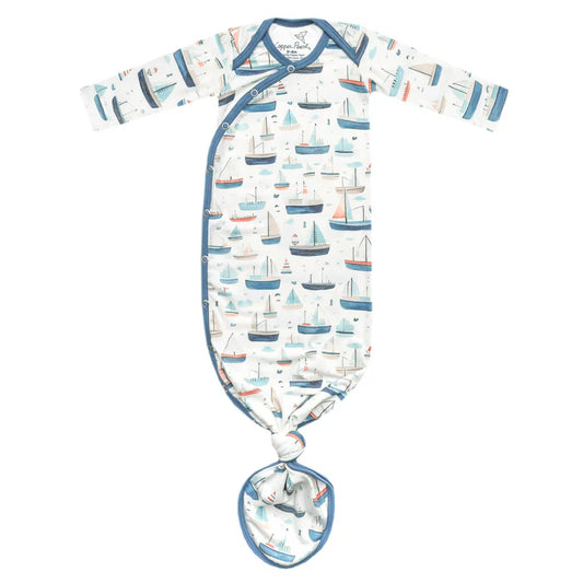 Baby Teske Registry Copper Pearl 'Fischer' Knotted Gown