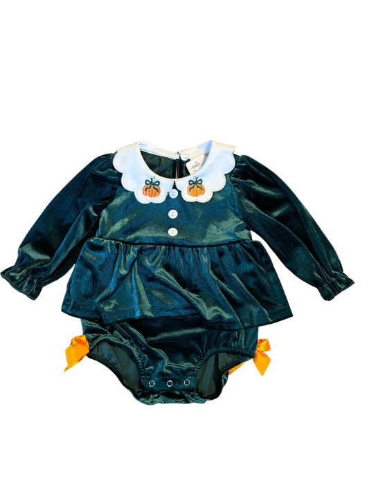 Oakley Jane Registry Velvet Pumpkin Romper