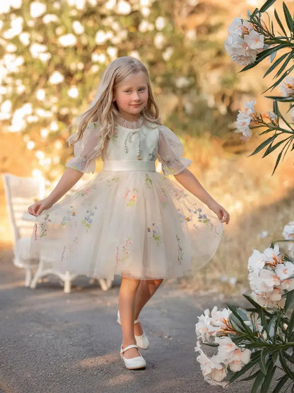 Enchanted Bloom Embroidered Tulle Dress