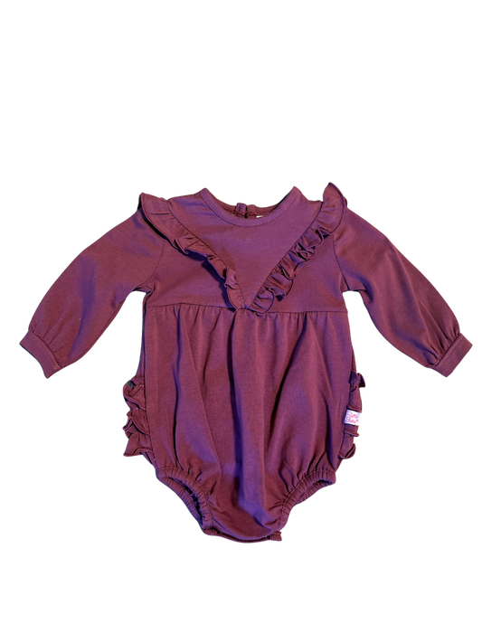 Oakley Jane Registry RuffleButts 'Eggplant' Ruffle Romper