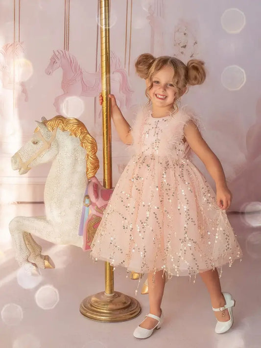 Sparkly Feather Fairy Tulle Dress