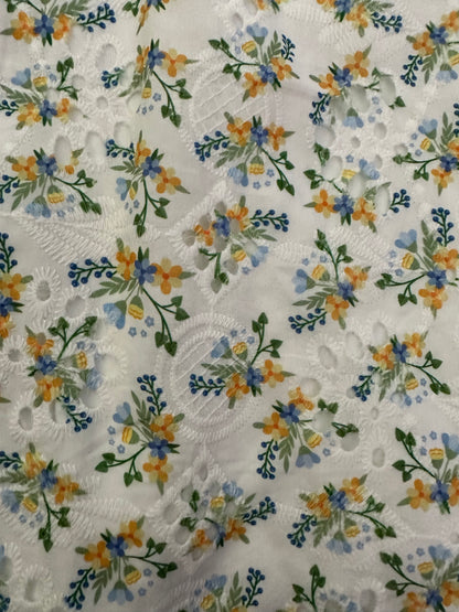 Eyelet Floral Sleeveless Dress