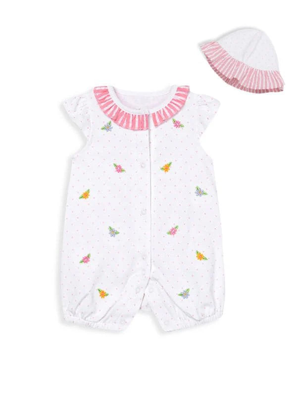 Audrey Faith Registry Little Me 'Garden Joy' Romper & Hat