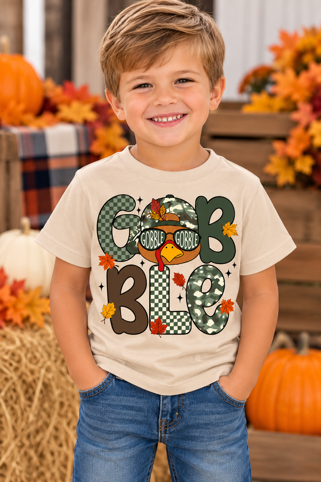 Boys Gobble Graphic Tee-Comfort Colors