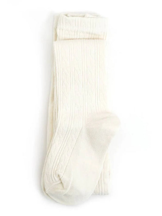Caroline June Harville Registry Little Stocking Co. 'Ivory' Cable Knit Tights