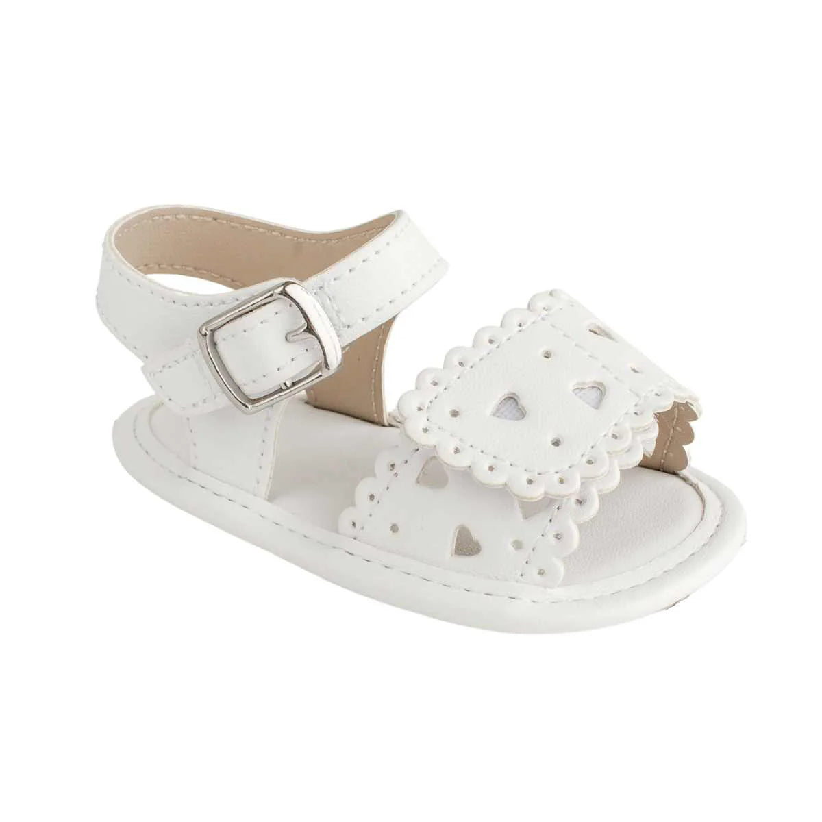 Audrey Faith Registry Baby Deer White Heart Sandals