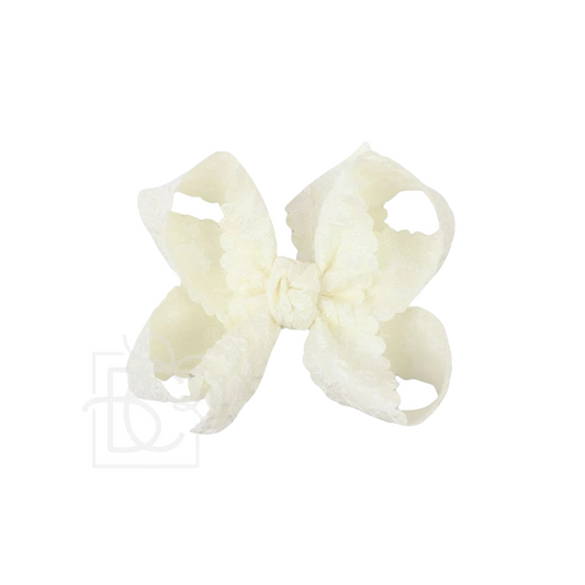 Ivee Jean Registry Beyond Creations 'Antique White' Scalloped Lace Bow