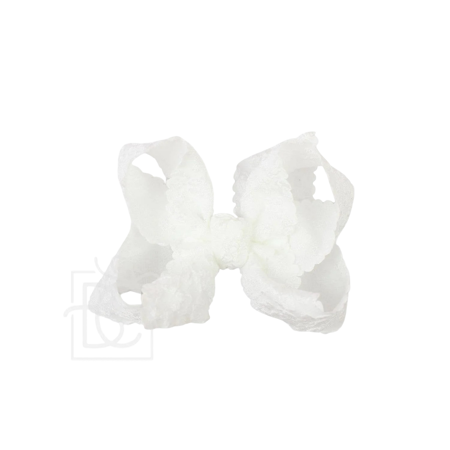 Ivee Jean Registry Beyond Creations White Scalloped Lace Bow