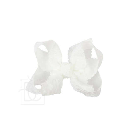 Ivee Jean Registry Beyond Creations White Scalloped Lace Bow