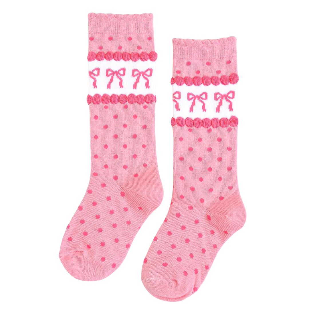 Whitlee Jade Registry Little Stocking Co. Pink Bow Socks