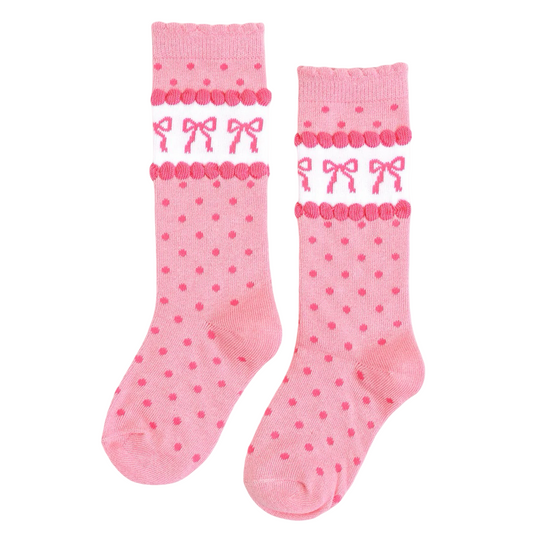 Whitlee Jade Registry Little Stocking Co. Pink Bow Socks