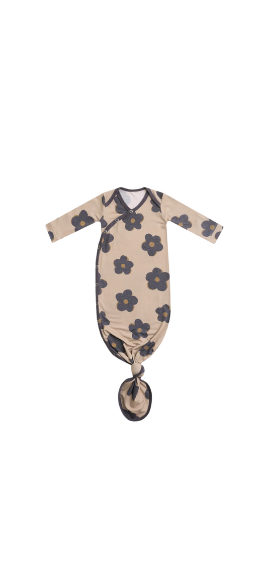 Baby Wrenli Registry Copper Pearl 'Gemma' Knotted Gown