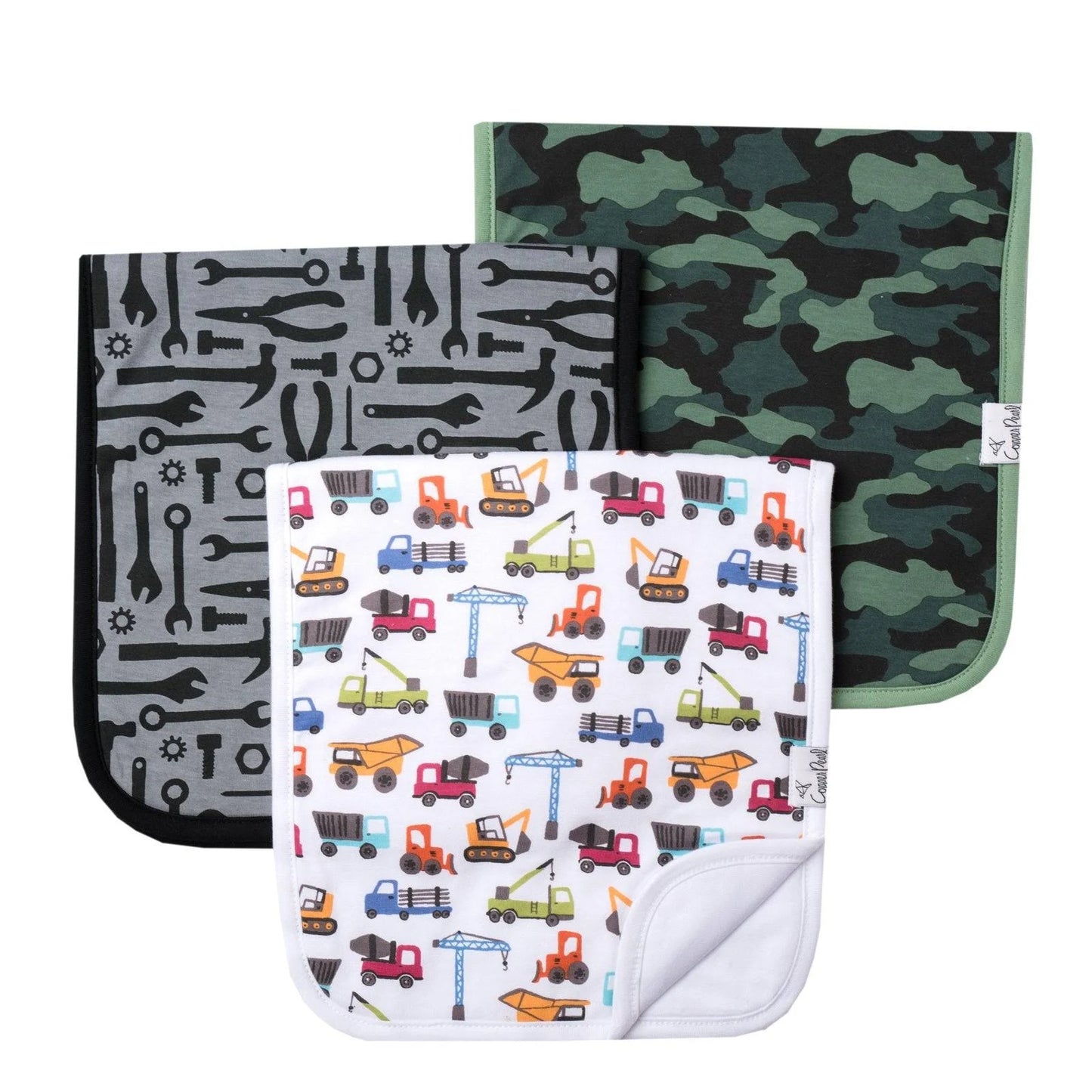 Baby Teske Registry Copper Pearl 'Diesel' Burp Cloth Set