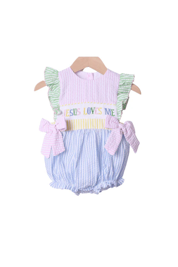 Sadie Solis Registry Rylee & Faith 'Jesus Loves Me' Bubble Romper