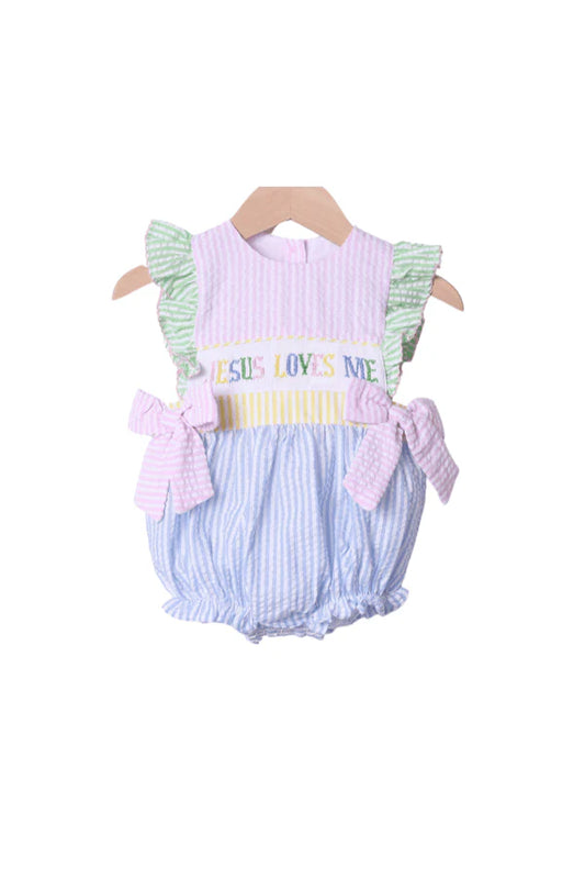 Sadie Solis Registry Rylee & Faith 'Jesus Loves Me' Bubble Romper