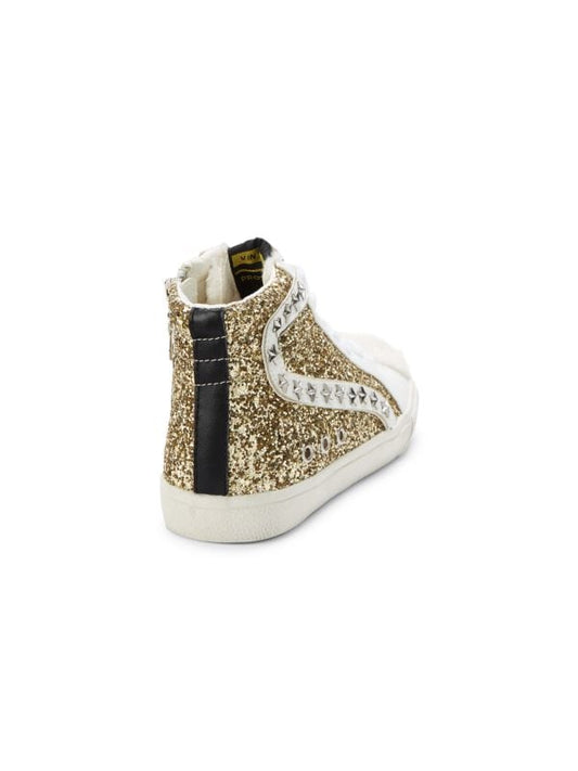 Girls Margo Glitter Leather & Faux Shearling High Tops
