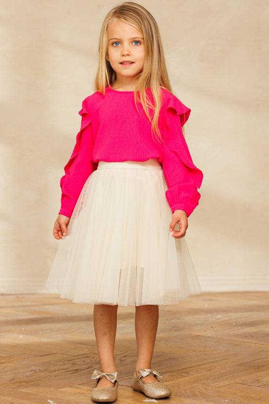 Hot Pink Flowy Long Sleeve Top