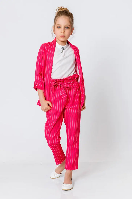 InCity Girls Fuchsia Tween Stripe Jacket
