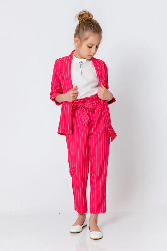 InCity Girls Fuchsia Tween Stripe Jacket