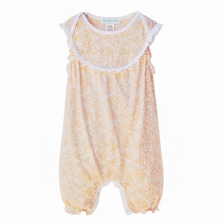 Feather Baby Yellow Floral Sleeveless Romper