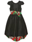 Bonnie Jean Black/Plaid High-Low Dress