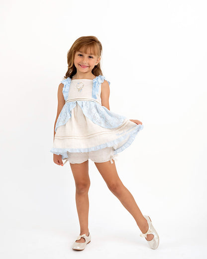 Evie's Closet 'Blessed Assurance' Blue Lace Tunic Set