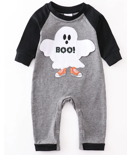 'BOO' Baseball Tee Romper