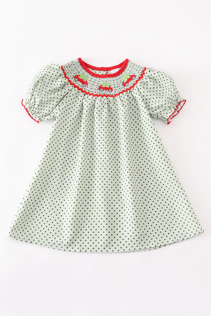 Smocked Christmas Tree Dress