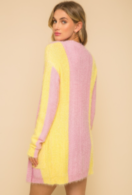 Hem & Thread Pink and Yellow Cardigan