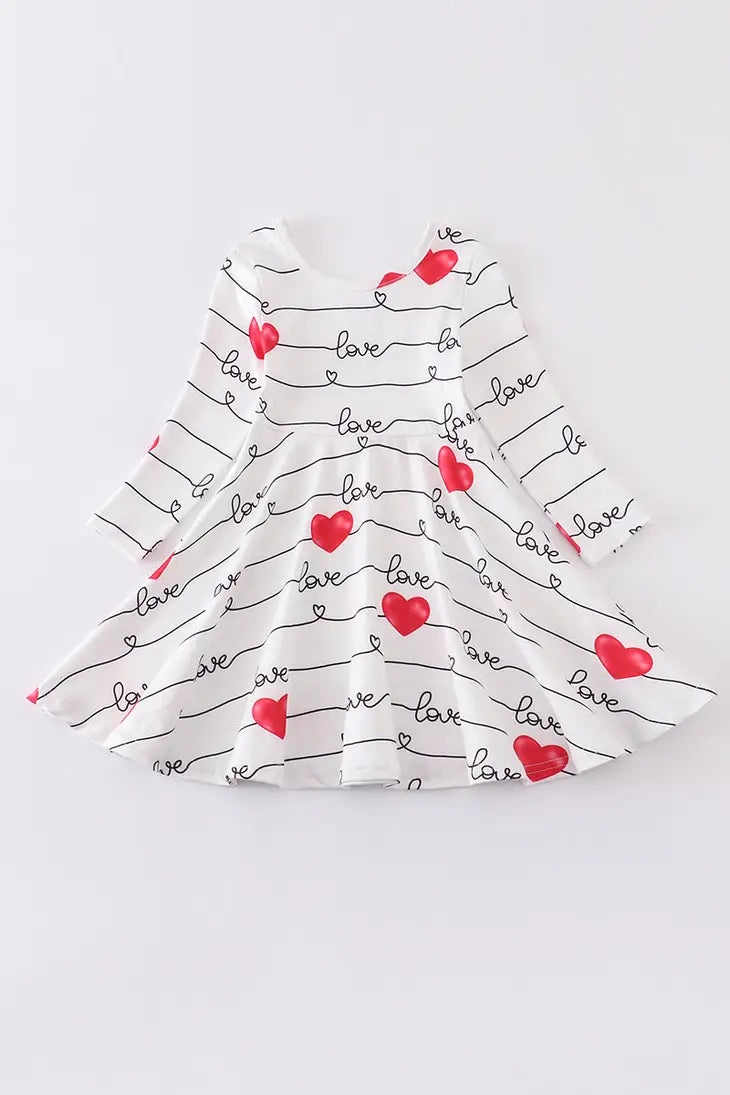 Honey Bean White Love Heart Dress