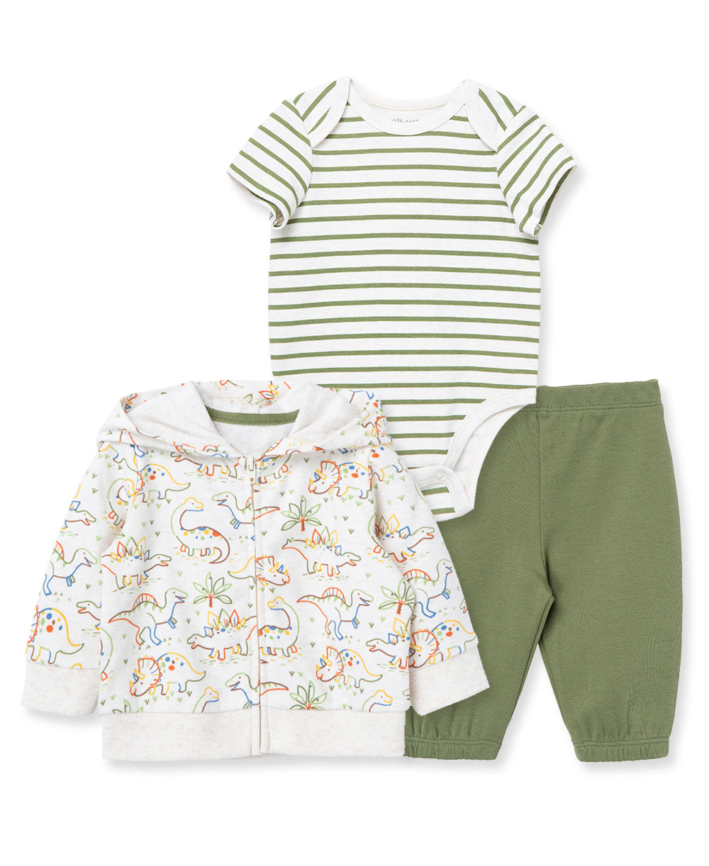 Little Me Dino Hoodie Set
