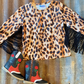Shea Baby Leopard Fringe Long Sleeve Top