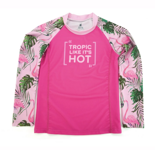 Juice Box Girls Fun In The Sun Rash Guard Swim Tee Tropic Like it's Hot