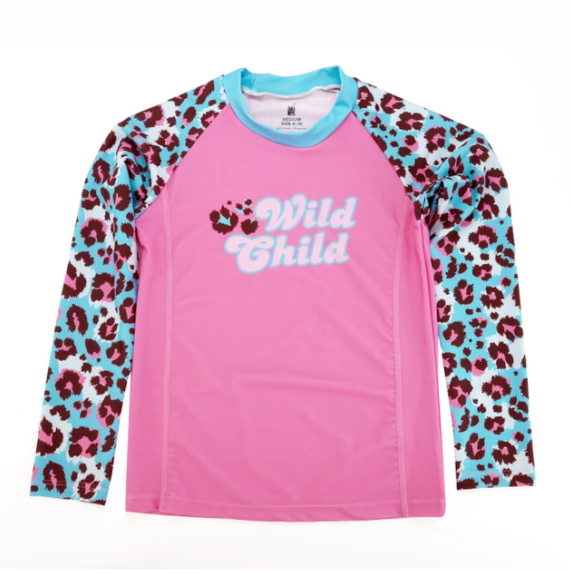 Juice Box Girls Fun In The Sun Rash Guard Swim Tee Wild Child