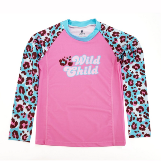 Juice Box Girls Fun In The Sun Rash Guard Swim Tee Wild Child
