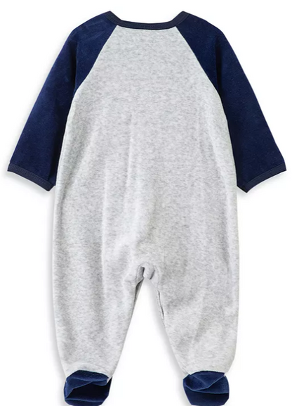 Little Me Velour Dino Footie