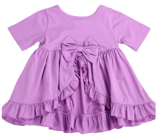 Lele For Kids Lilac Ruffle Back Top