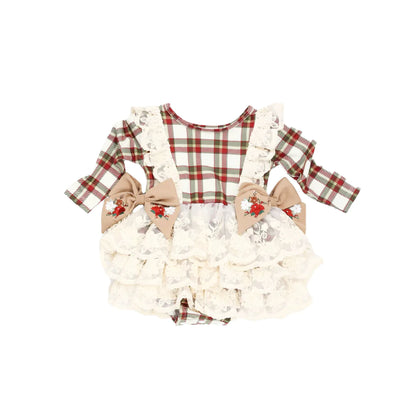 Be Girl Clothing 'Carly' Plaid Lace Romper