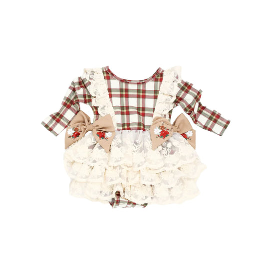 Be Girl Clothing 'Carly' Plaid Lace Romper