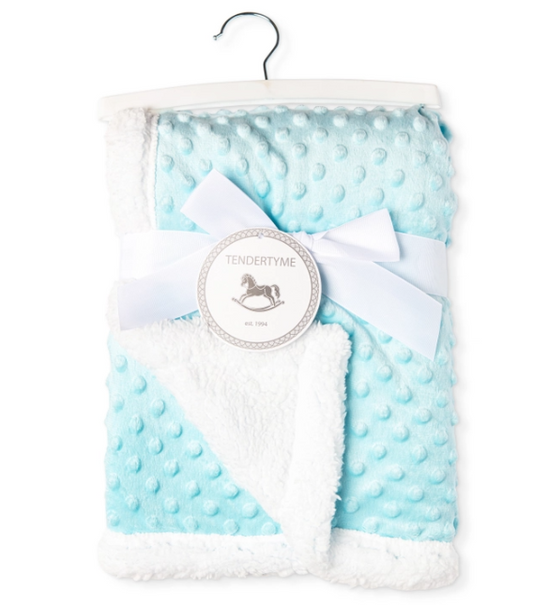 Tendertyme Popcorn Sherpa Blue Blanket
