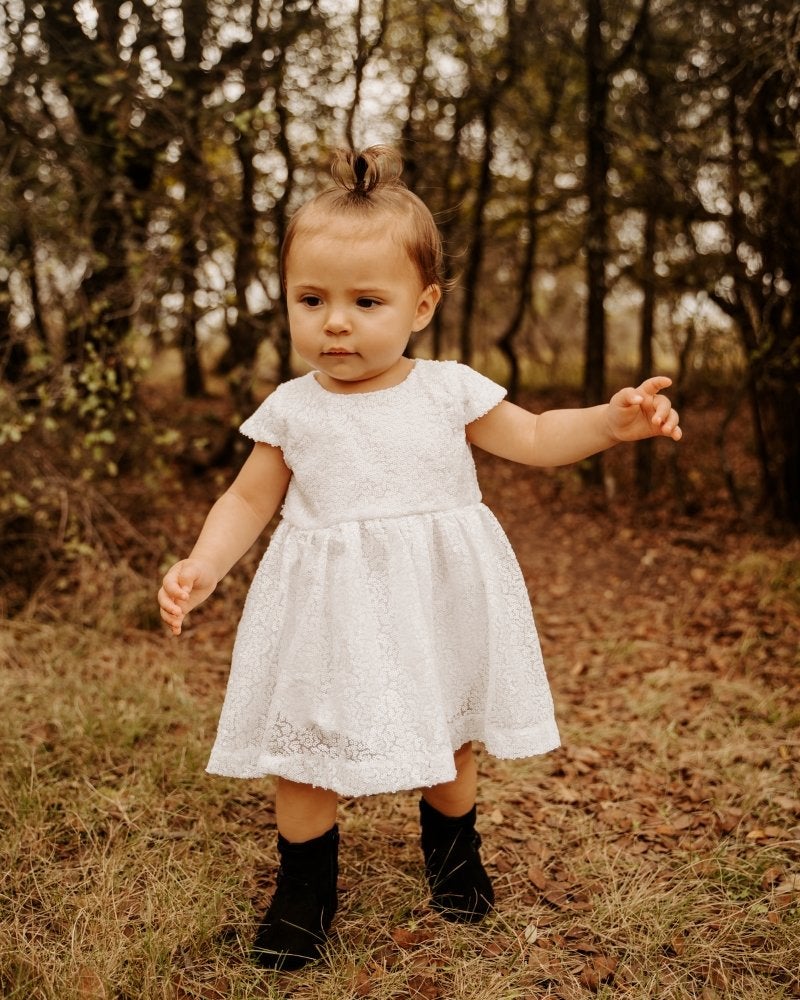 Bailey's Blossoms 'Bradshaw' White Sequin Party Dress