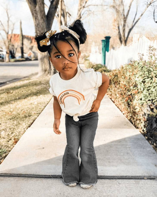 Bailey's Blossoms 'Sophie' Black Denim Bell Bottoms