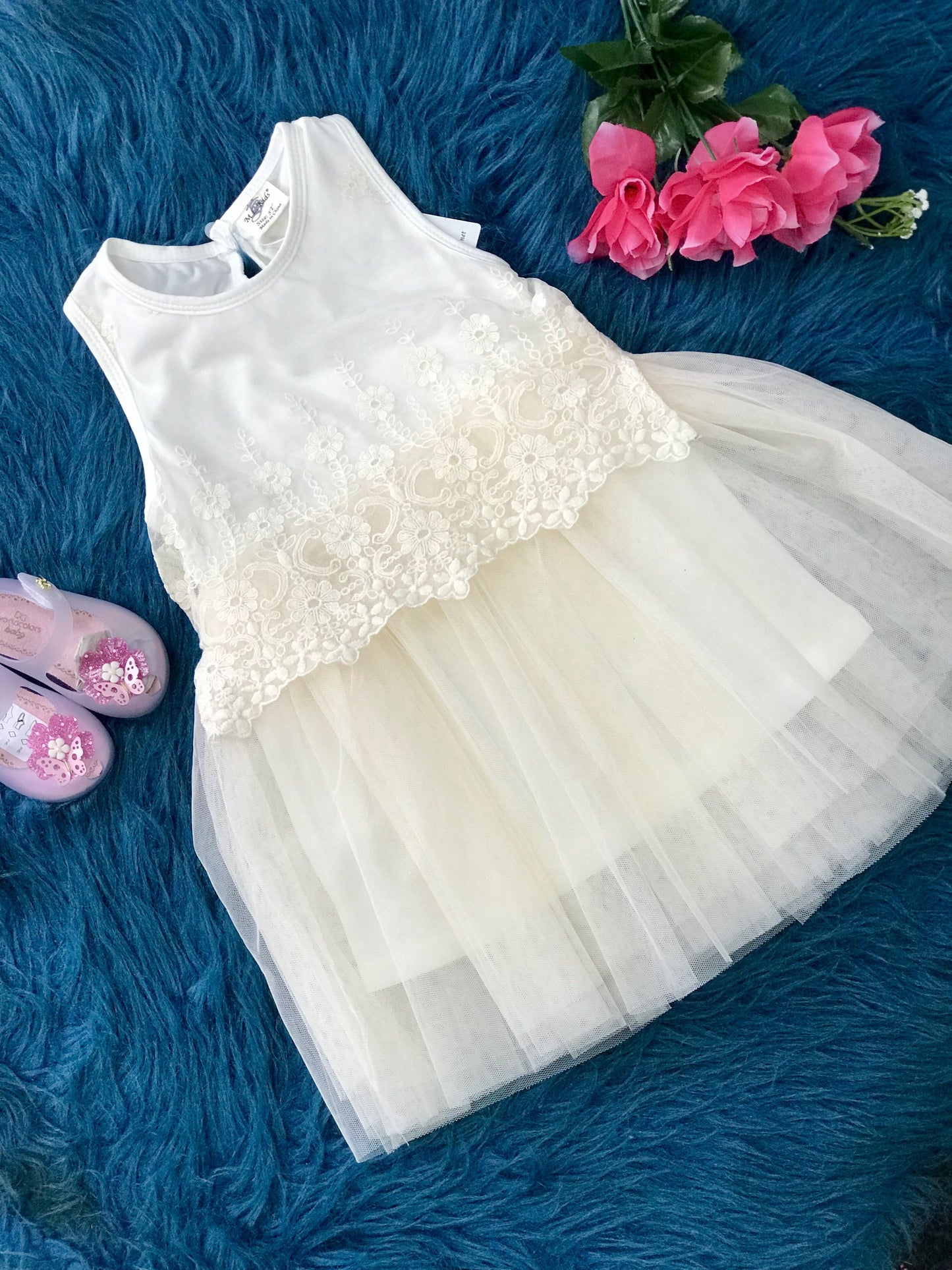 M.L. Kids Ivory Lace Dress