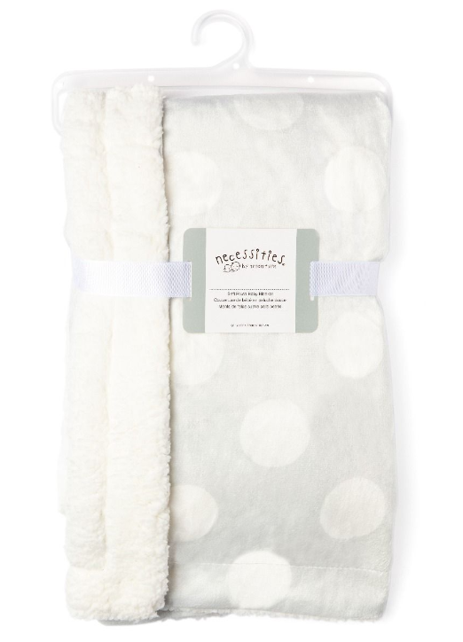 Necessities rose textiles Dotted Mink Sherpa Blanket - Grey