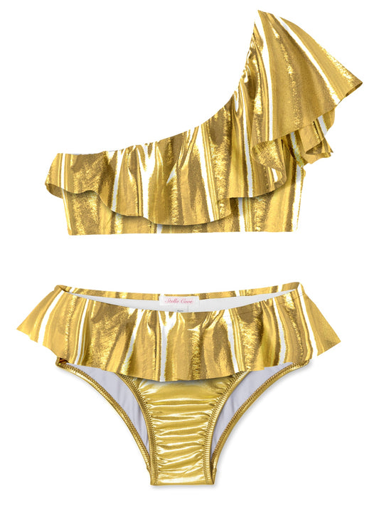 Stella Cove Metallic Gold Two-Piece Swimsuit