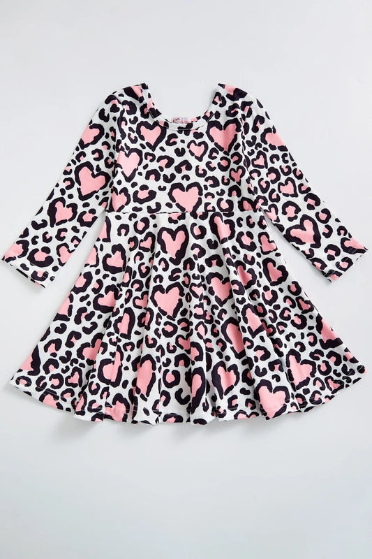 Clover Cottage Cheetah Heart Girls Dress