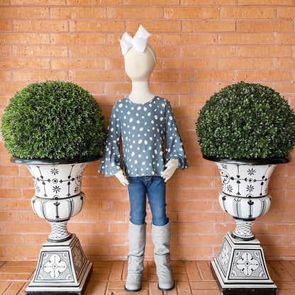 'Blue Spruce' Polka Dot Ribbed Top